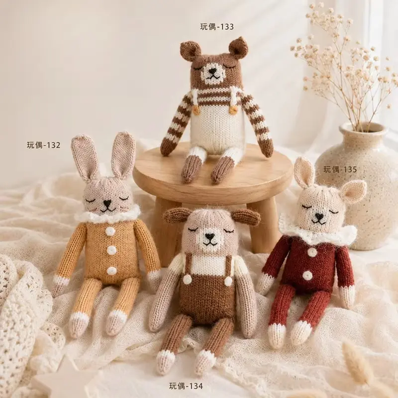 Knitted Cute Animals Doll - Newborn Photography Props